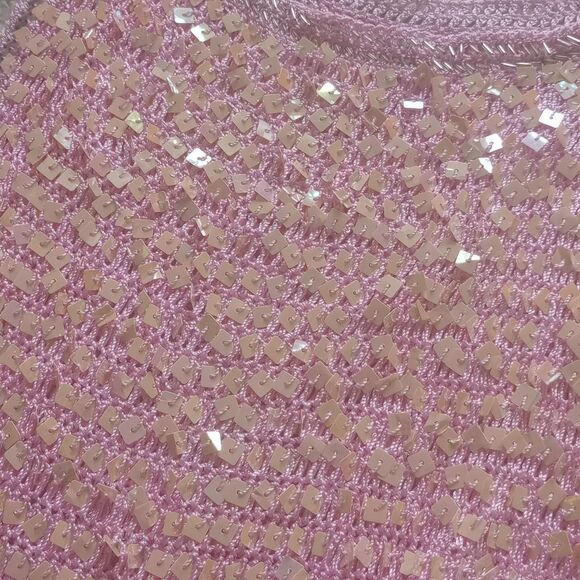 Y2K Iridescent Crochet Sequined Beaded Fairy Top - Picture 3 of 3